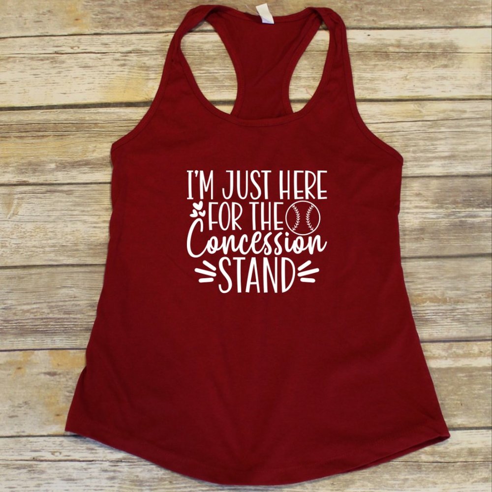 I'm Just Here for the Concession Stand - Baseball Tank Top